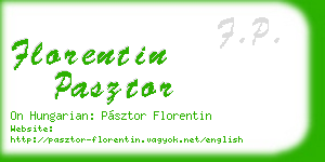 florentin pasztor business card
